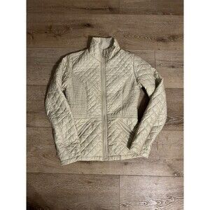 The North Face Womens Yellow Long Sleeve Full Zip Quilted Jacket Size XS Nylon